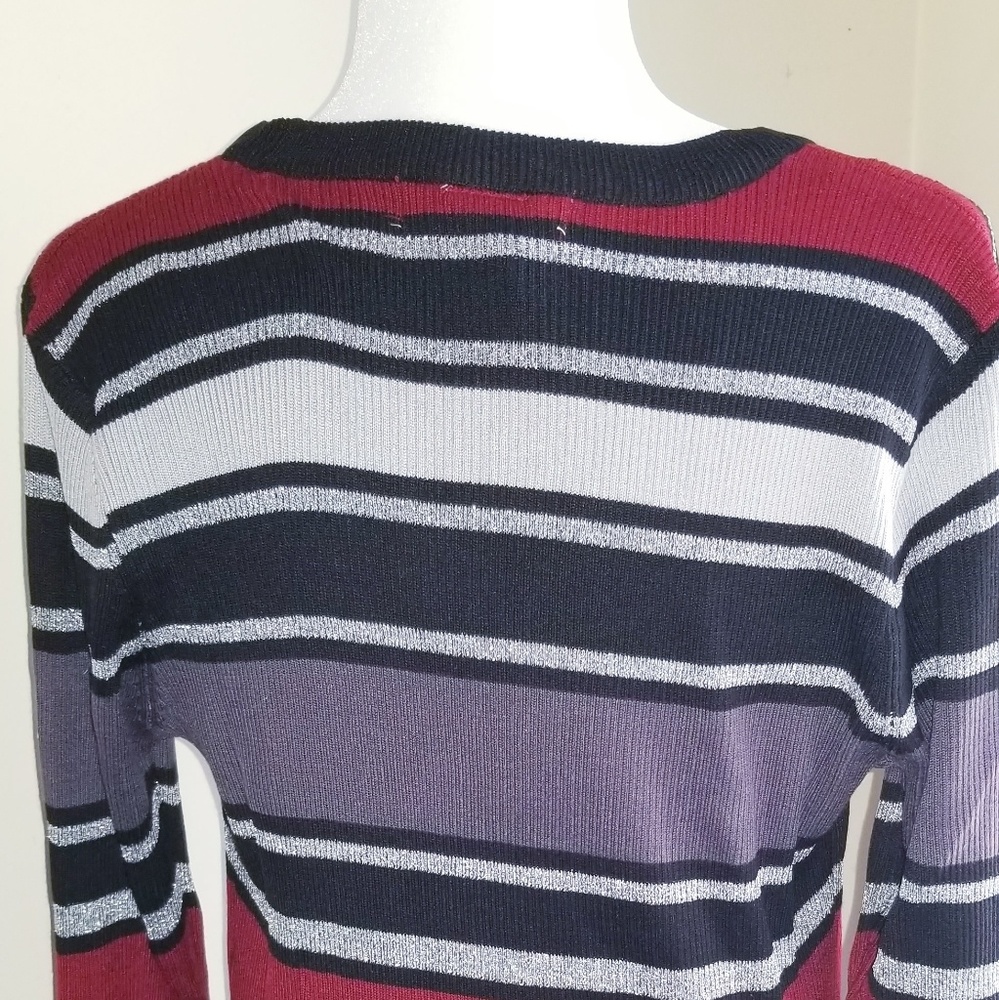 Derek Heart Metallic Stripe Bodycon Sweater Dress - Picture 4 of 6